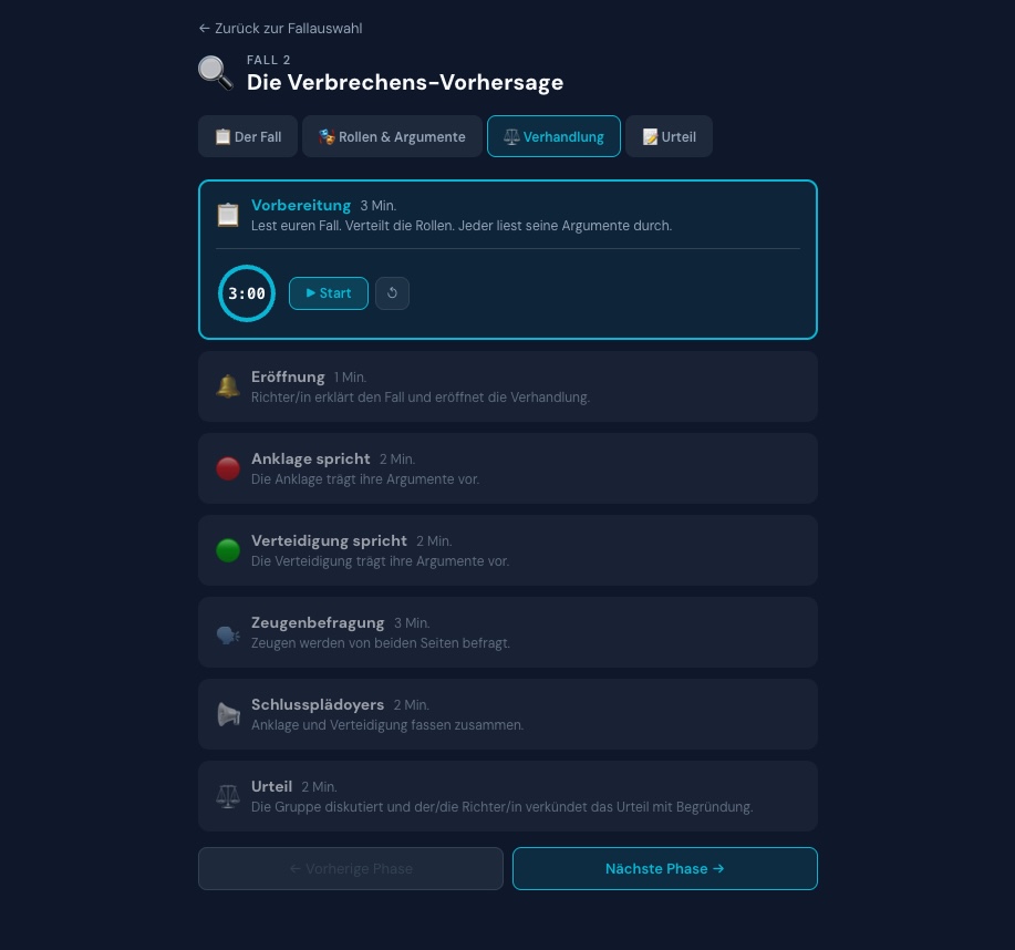 KI Gericht mock trial workflow