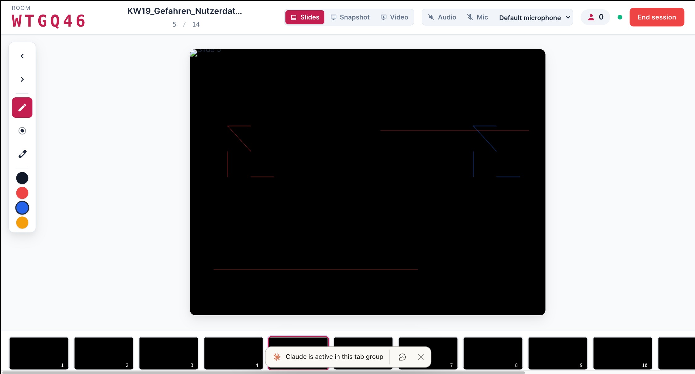 SlideCast annotation tools in use